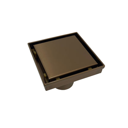 Radiant Brushed Bronze 316 Stainless Steel Square Tile Insert Shower Grate - 2 Outlet Sizes