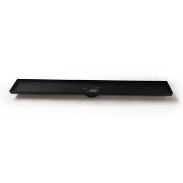 Radiant Matt Black Tile Insert Linear Shower Grate - Various Length Options in 2 Outlet Sizes
