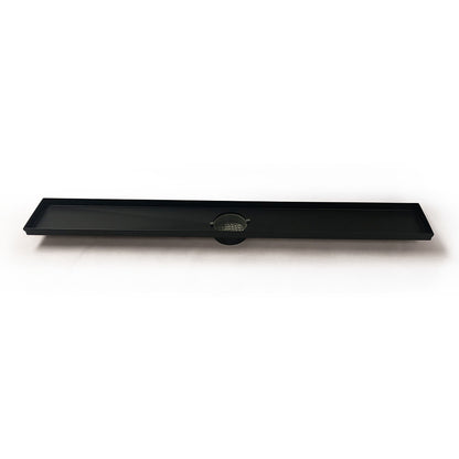 Radiant Matt Black Tile Insert Linear Shower Grate - Various Length Options in 2 Outlet Sizes