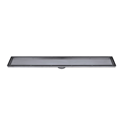 Radiant Gun Metal Grey Nickel 316 Stainless Steel Linear Tile Insert Shower Grate - 4 Length Options x 74mm Outlet