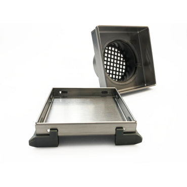 Radiant 316 Stainless Steel Square Tile Insert Shower Grate - 2 Size Options in 3 Outlet Sizes