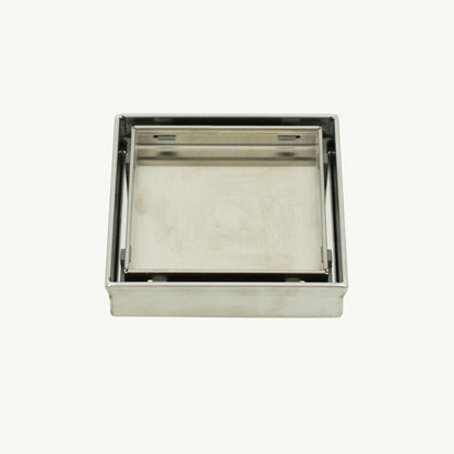 Radiant 316 Stainless Steel Square Tile Insert Shower Grate - 2 Size Options in 3 Outlet Sizes
