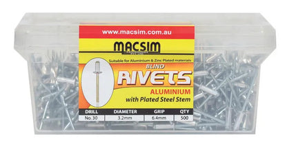 Aluminium Steel Dome Head Rivets - Various Sizes and Quantities