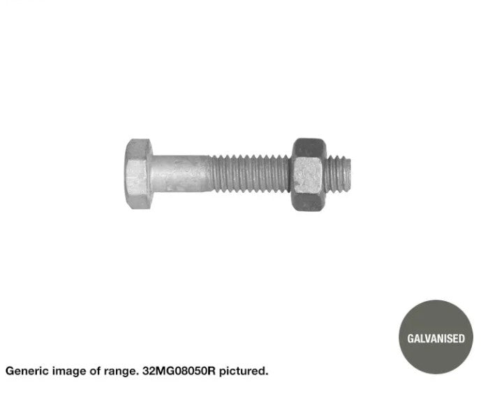Galvanised Hex Bolt & Nut 