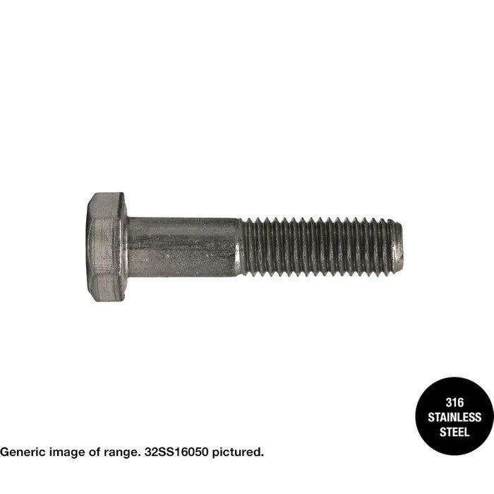 Hex Bolt 316 Stainless Steel Diameter x Length in Various Box Quantities