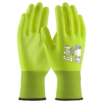 G-Tek 13G Hi-Viz Palm Dip Gloves - 12 Pairs in 6 Size Options