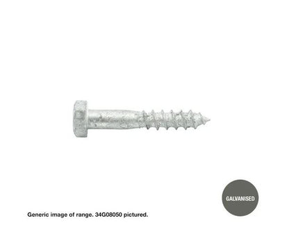 Macsim Hex Head Coach Screws Galvanised - Various Sizes and Quantities