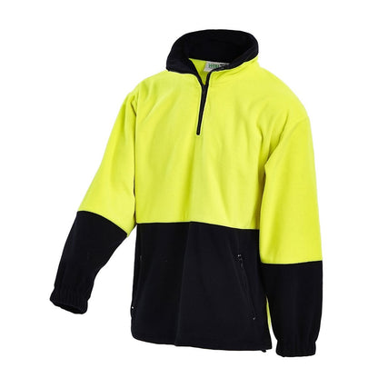 Hi Vis 2 Tone 1/4 Zip Polar Fleece Jumper - 2 Colour Options in Various Sizes