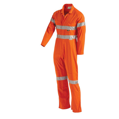 Hi Vis Taped Lightweight Orange Coverall with Nylon Press Studs - Various Sizes