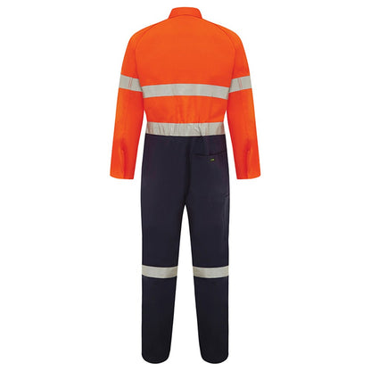 Hi Vis 2-Tone Lightweight Taped Coverall with Nylon Press Studs - 2 Colour Options in Various Sizes