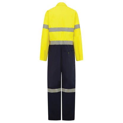 Hi Vis 2-Tone Lightweight Taped Coverall with Nylon Press Studs - 2 Colour Options in Various Sizes