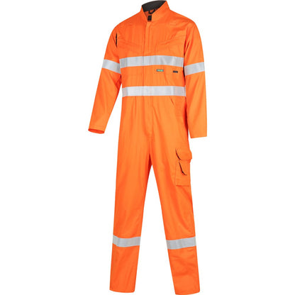 Hi Vis Tropical Orange Lightweight Taped Coverall with Zip Closure - Various Sizes