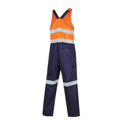 Hi Vis 2-Tone Regular Weight Action Back Coverall with Reflective Tape  - 2 Colour Options in Various Sizes