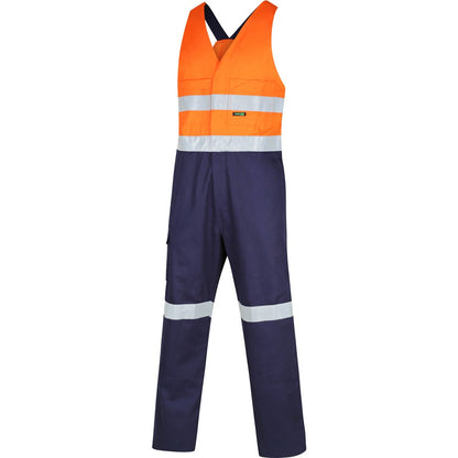 Hi Vis 2-Tone Regular Weight Action Back Coverall with Reflective Tape  - 2 Colour Options in Various Sizes