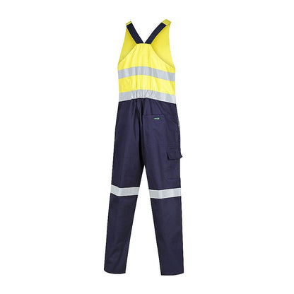 Hi Vis 2-Tone Regular Weight Action Back Coverall with Reflective Tape  - 2 Colour Options in Various Sizes