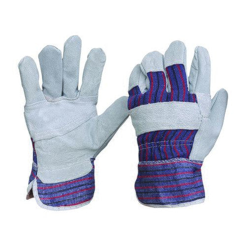 Pro Choice Candy Stripe Leather Work Gloves One Size Fits All - 12 Pairs