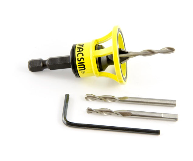 Macsim Clever Tool Pre Drilling & Countersinking Tool with Replacement Drill Bits - Various Sizes