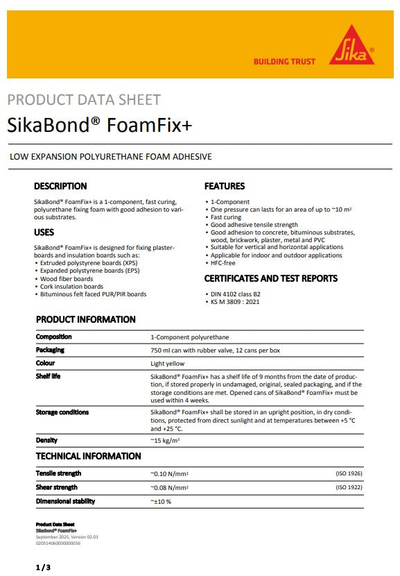 SikaBond FoamFix+ Box of 6
