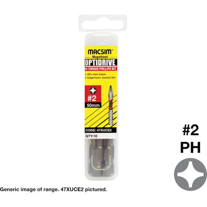 #2 TORSION Square or Phillips Drive Insert Bit - Pack of 10