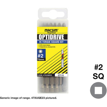 #2 TORSION Square or Phillips Drive Insert Bit - Pack of 10