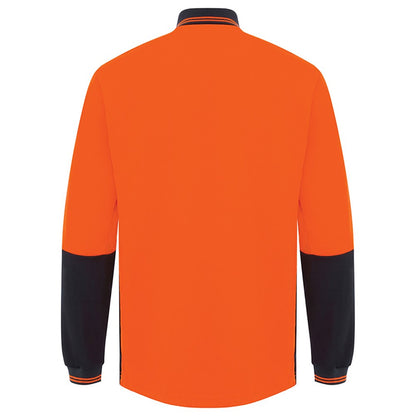 Hi Vis Long Sleeve Poly Cotton Polo Shirt - 2 Colour Options in Various Sizes