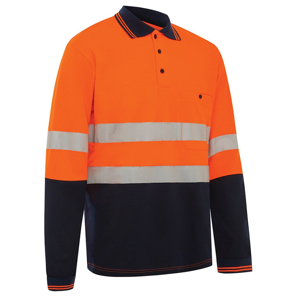 Hi Vis Long Sleeve Taped Polo Shirt - 2 Colour Options in Various Sizes