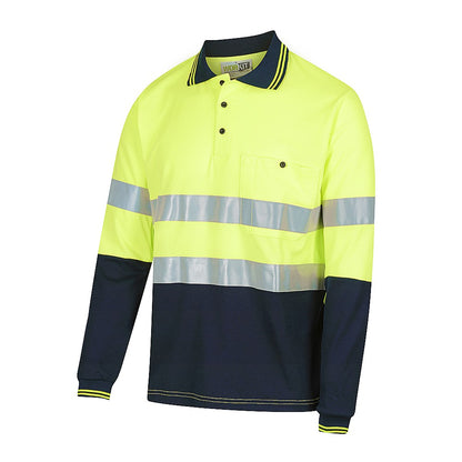 Hi Vis Long Sleeve Taped Polo Shirt - 2 Colour Options in Various Sizes