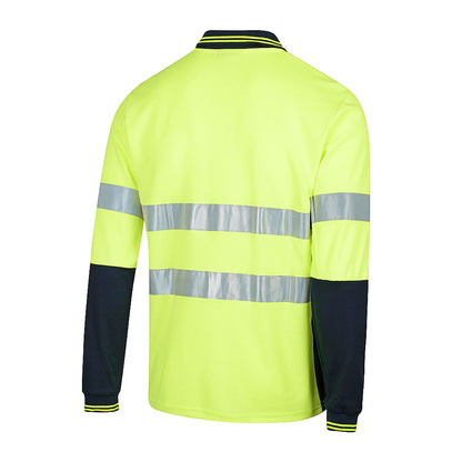 Hi Vis Long Sleeve Taped Polo Shirt - 2 Colour Options in Various Sizes