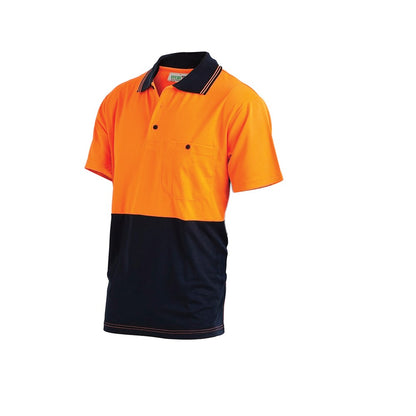 Hi Vis Short Sleeve Poly Cotton 2 Tone Polo Shirt - 2 Colour Options in Various Sizes