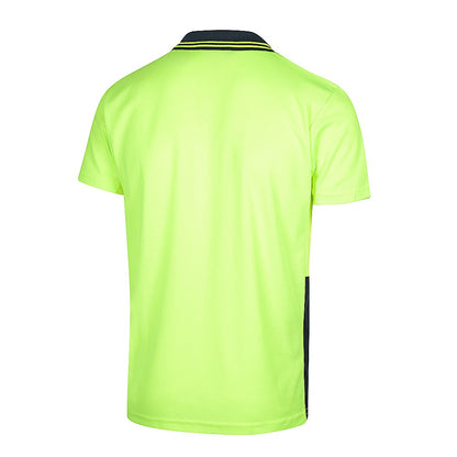 Hi Vis Short Sleeve Poly Cotton 2 Tone Polo Shirt - 2 Colour Options in Various Sizes