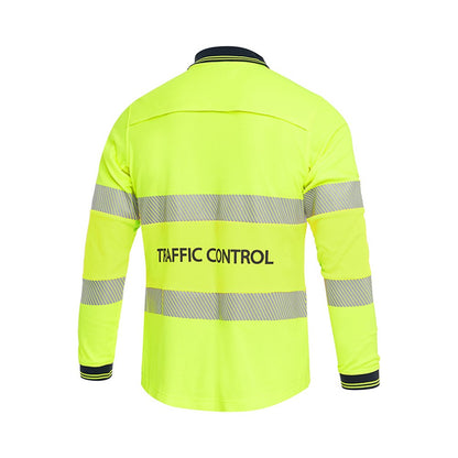 Womens Traffic Control Hi-Vis Long Sleeve Poly/Cotton Taped Polo Shirt - 2 Colour Options in Various Sizes