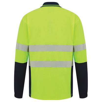 Kevlar Cut Protection Hi Vis Long Sleeve Taped Polo Shirt - 2 Colour Options in Various Sizes