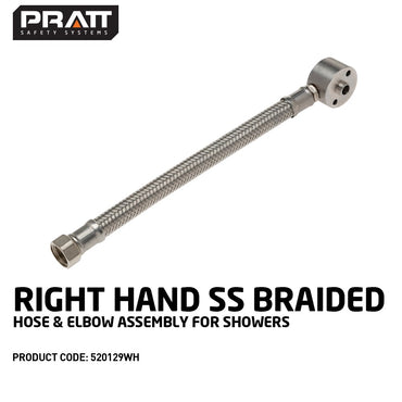 Pratt Emergency Showers Spare parts - SS Braided Hose & Elbow Assembly For Showers