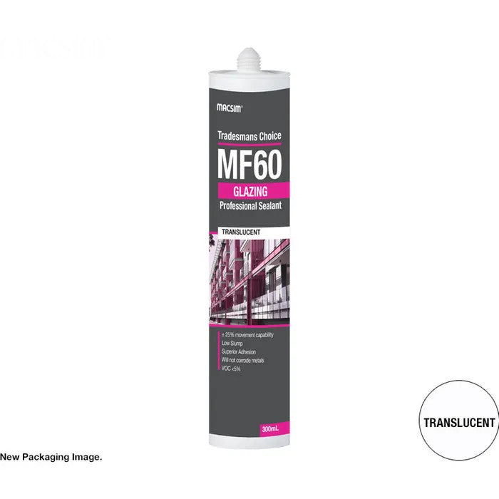 MF60 Glazing Silicone Sealant Black, Grey or Translucent 300ml Cartridges - Box of 10