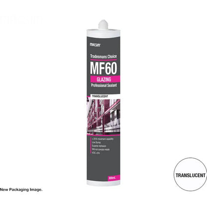 MF60 Glazing Silicone Sealant Black, Grey or Translucent 300ml Cartridges - Box of 10