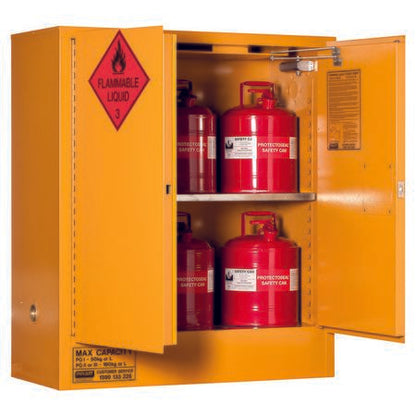 Pratt Class 3 Flammable Combustible Liquid Storage Cabinets - Various Door Shelf Combinations