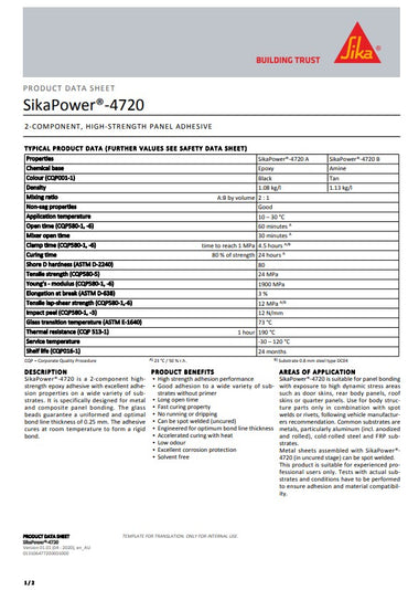 SikaPower 4720 Black 195ml Cartridge - Box of 12
