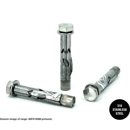 Macsim Flush Head MasonBolt / AnchorBolt 316 Stainless Steel - Various Sizes and Quantities