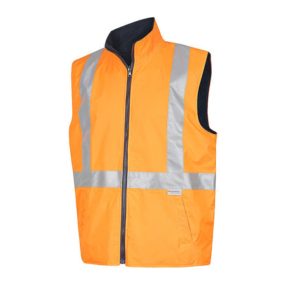 Hi Vis Reversible Vest with Reflective Tape - 2 Colour Options in Various Sizes