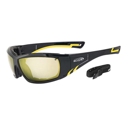 Scope Jet Stream Safety Glasses Inc Gasket + Strap in 6 Lens Colour Options
