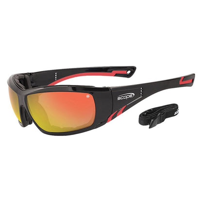 Scope Jet Stream Safety Glasses Inc Gasket + Strap in 6 Lens Colour Options