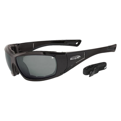 Scope Jet Stream Safety Glasses Inc Gasket + Strap in 6 Lens Colour Options