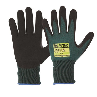 Pro Choice Arax Green Nitrile Sand Dip Palm - 1, 6 or 12 Pairs in 5 Size Options