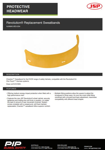 JSP Revolution Replacement Sweatbands Pack of 10