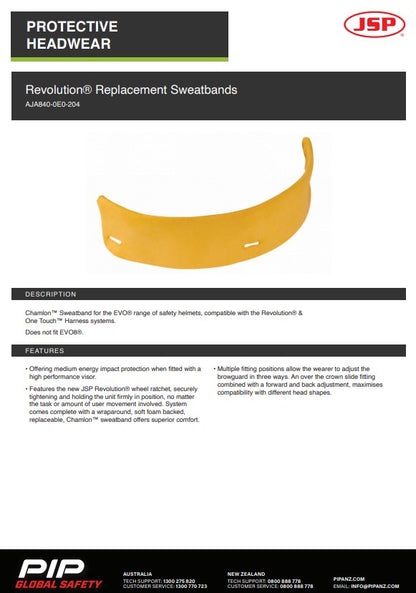 JSP Revolution Replacement Sweatbands Pack of 10