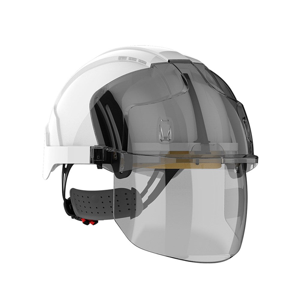 JSP Evo Vista Shield White/Smoke Helmet Wheel Ratchet Clear Visor - Vented or Non Vented