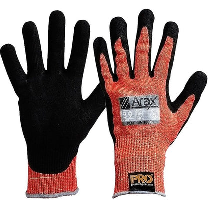 Pro Choice Arax Platinum Pu/Nitrile Foam Dip On Red 13G Liner - 1, 6 or 12 Pairs in 4 Size Options