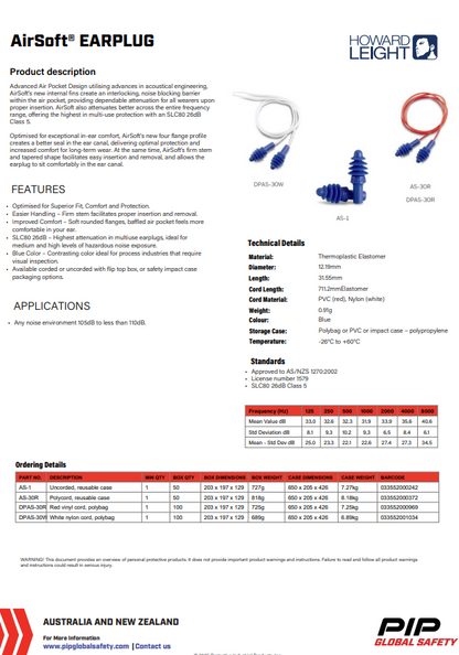 Howard Leight Reusable Earplugs Corded/Uncorded