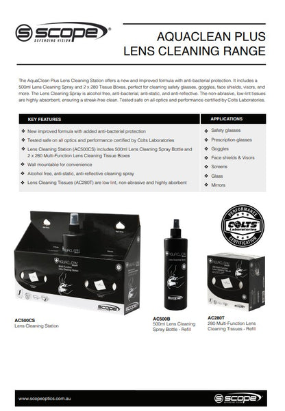 Scope Aqua Clean Plus - Bottles, Wipes and Cleaning Stations