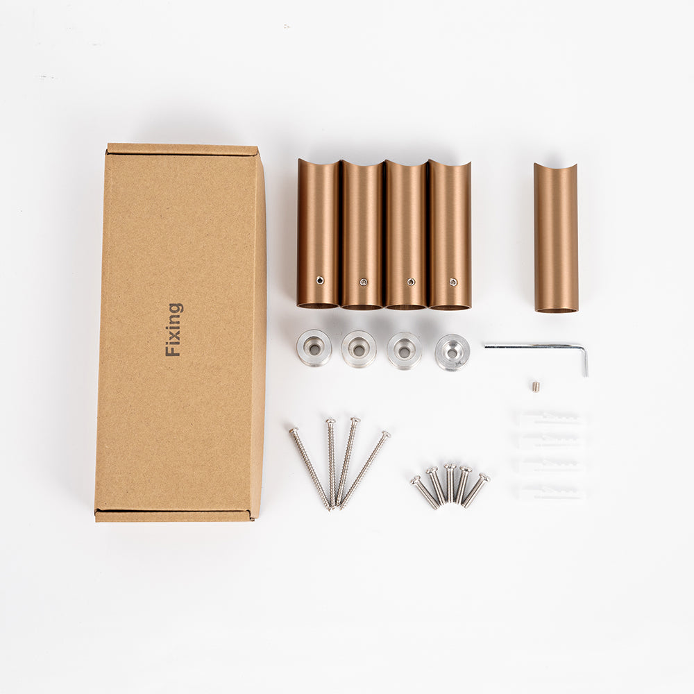 Radiant Full Set of Replacement Round Bar 80mm Brackets & Fixings for RTR Range of Towel Rails - Various Colour Finishes